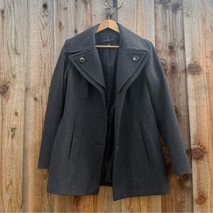 London Fog Dark Gray Charcoal Double Collar Peacoat 🌿